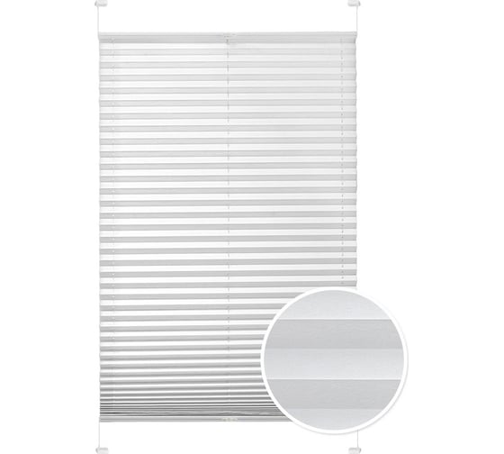 Изображение товара Плиссе натяжного типа Эскар "Crepe", белый, 52х170 см, арт. 140401052