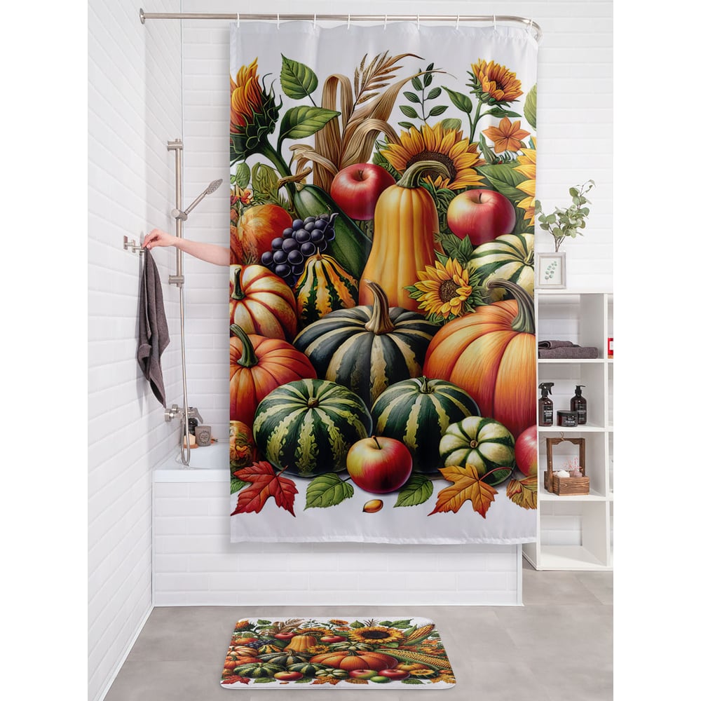Изображение товара Штора занавеска для ванной JOYARTY Фруктовая поляна 180x200 см