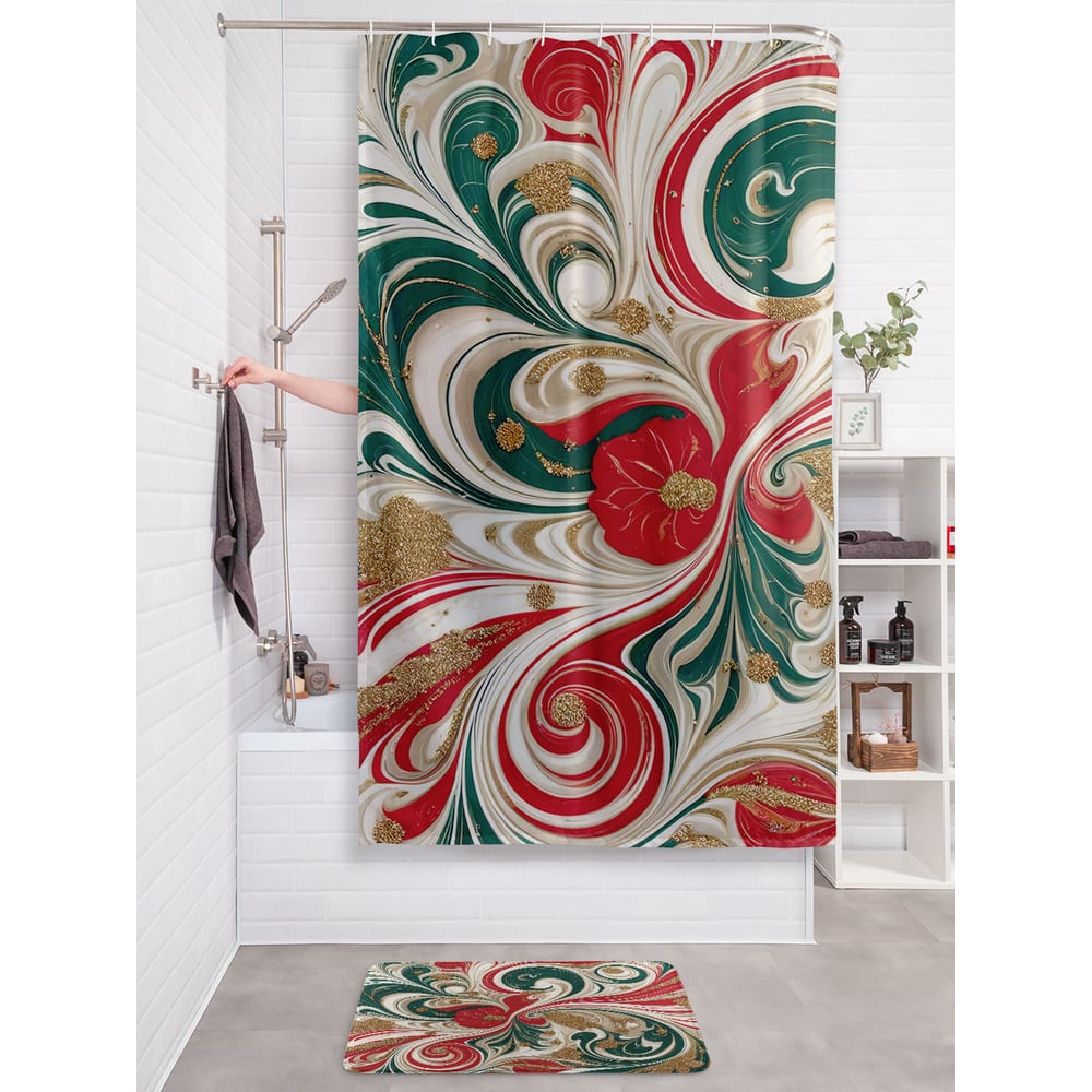 Изображение товара Штора занавеска для ванной JOYARTY Хаотичные разводы 180x200 см