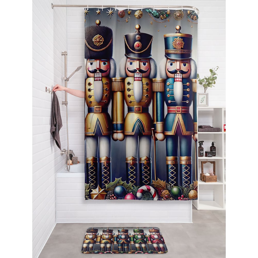 Изображение товара Штора занавеска для ванной JOYARTY Солдатики в строю 180x200 см