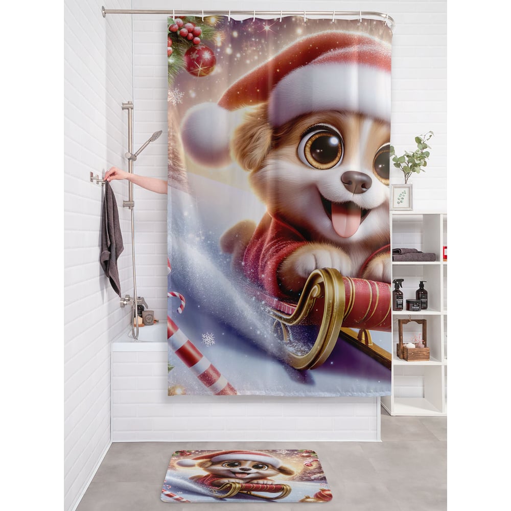 Изображение товара Штора занавеска для ванной JOYARTY Спуск с горы 180x200 см