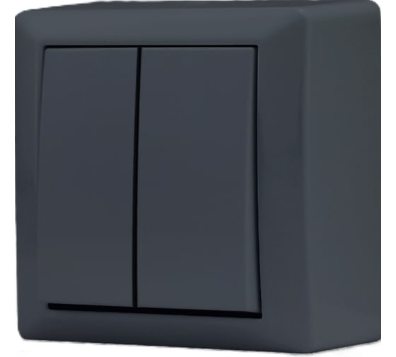 Изображение товара Выключатель Metronex Electric Mega Grafit двухклавишный FVK030201GRA