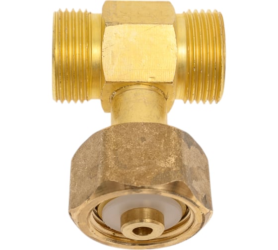 Изображение товара Тройник латунный кислородный (гайка G3/4"-G3/4" наружная-G3/4" наружная) СваркаДжет 4301010803003