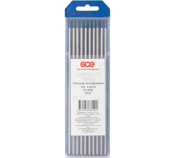 Изображение товара Электрод вольфрамовый WY-20 (10 шт; 4x175 мм; тёмно-синий) GCE 400P140175SB