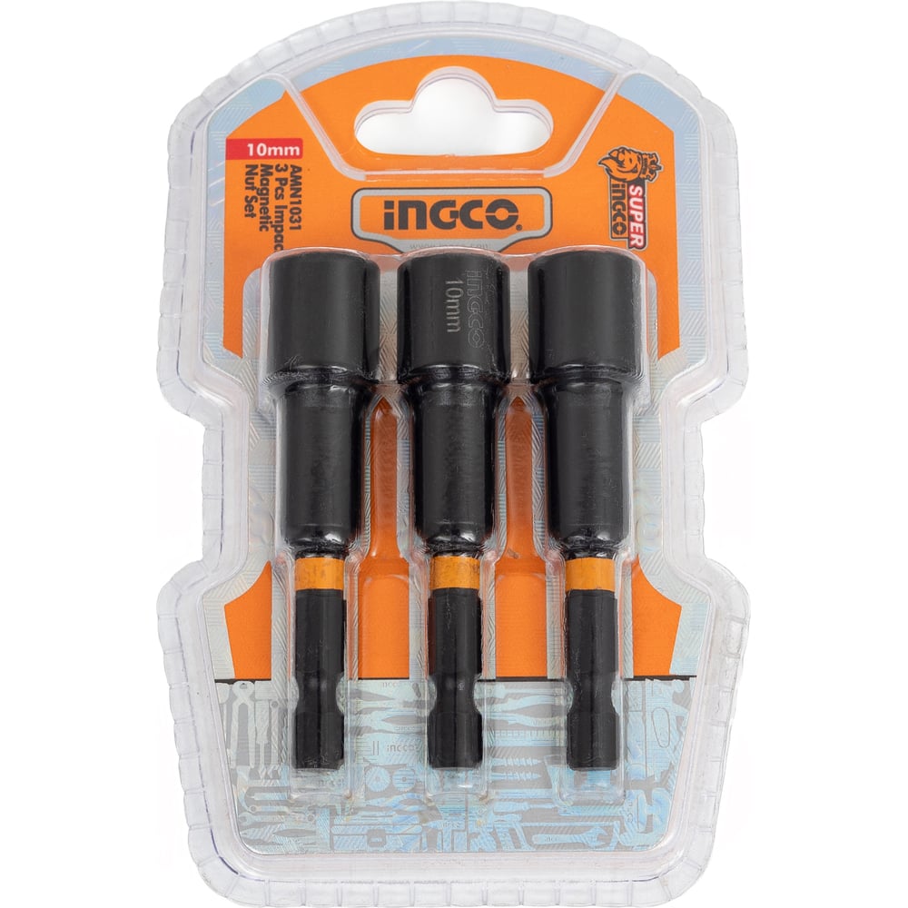 Изображение товара Бита с торцевой головкой магнитная INGCO AMN1031 (3 шт; 10х65 мм; 1/4)