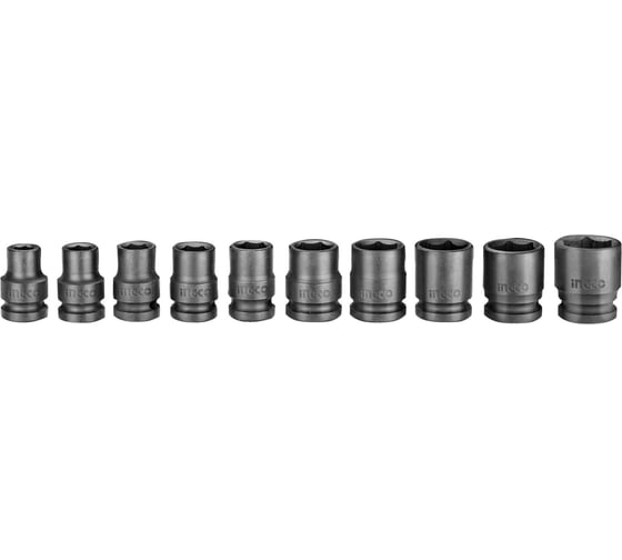 Изображение товара Набор торцевых ударных головок INDUSTRIAL (10 шт; 10-24 мм; 1/2) INGCO HKISSD12101