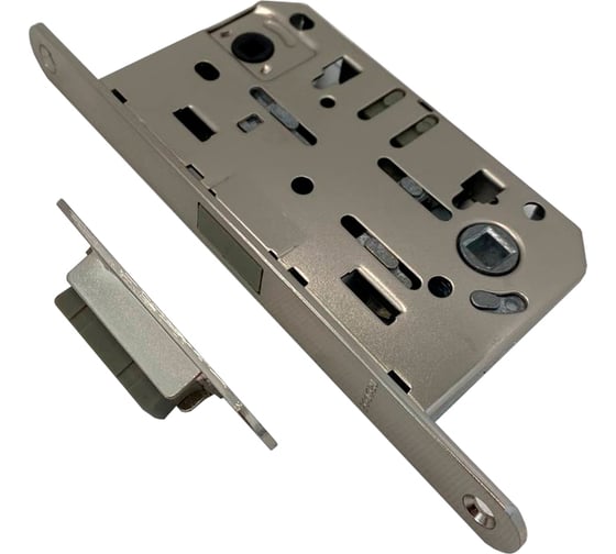 Изображение товара Защелка врезная Trodos CX410B-S с фиксацией под поворотную ручку с овал. планкой, магнит, никель 202224