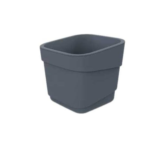 Изображение товара Горшок для цветов фактурный Полимербыт Hills 2.2 л, d155 мм, h145.5 мм, серый 439740500