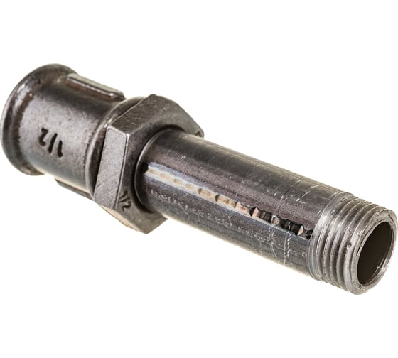 Изображение товара Сгон ДТРД стальной, в сборе с муфтой и контргайкой чугунными Ду 15 (1/2") L-110 МК ч. 12150110