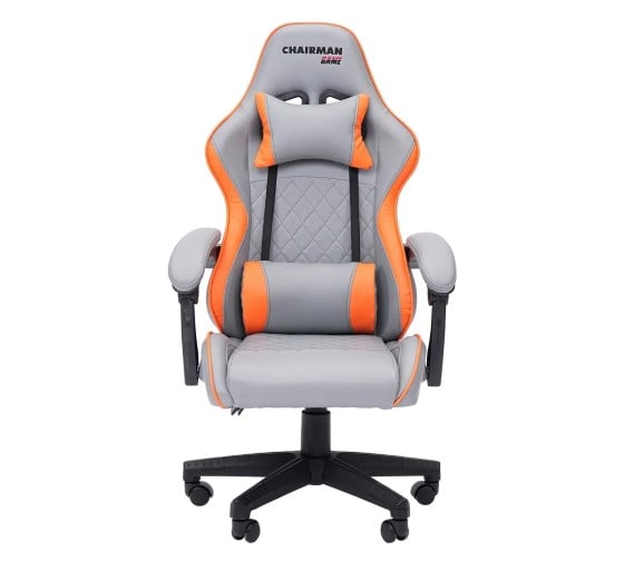 Изображение товара Офисное кресло CHAIRMAN CH28 экокожа, серо-оранжевый 00-07162897