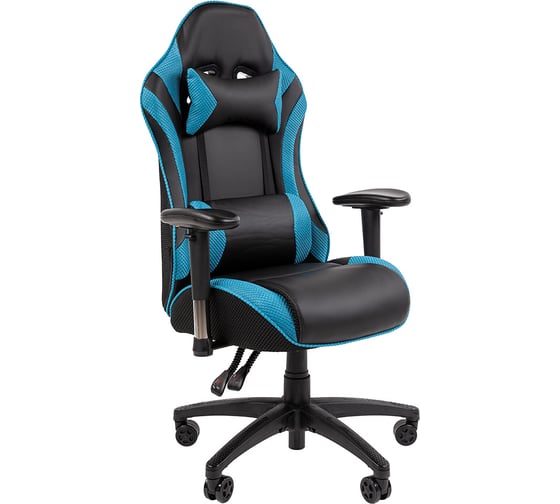 Изображение товара Офисное кресло CHAIRMAN CH43 экокожа, черно-бирюзовый 00-07145989