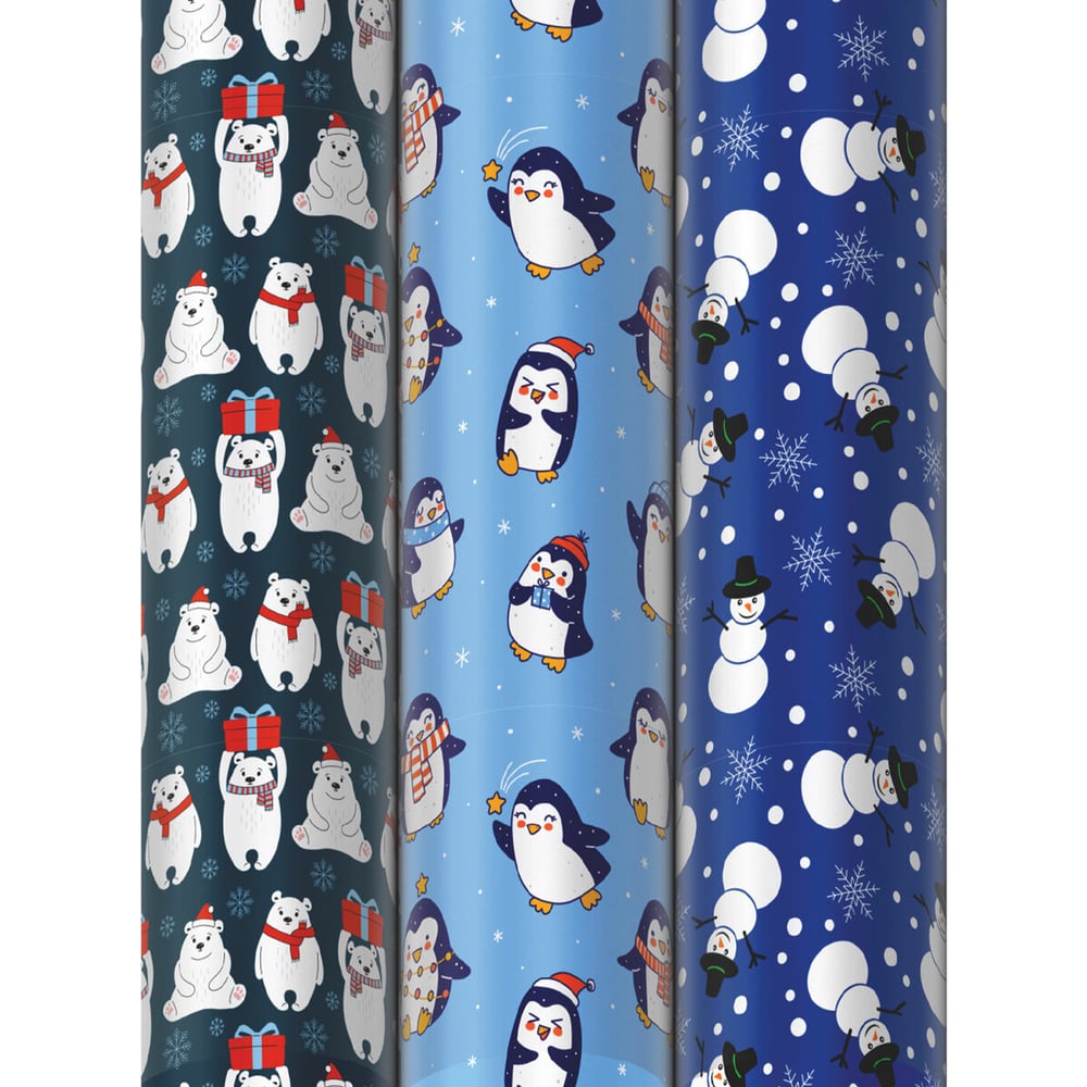 Изображение товара Новогодняя упаковочная бумага Золотая сказка 3 шт. Snow Fun 70х100 см