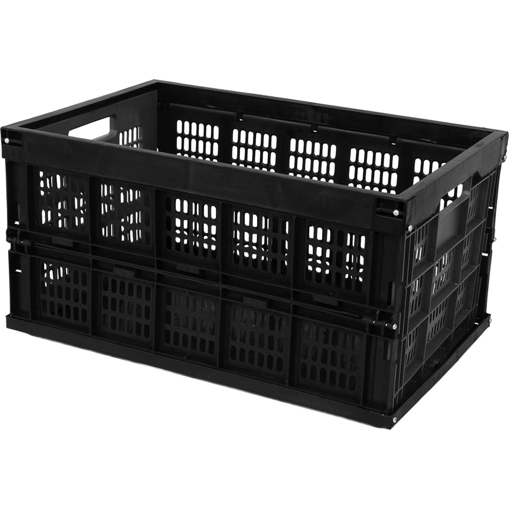 Изображение товара Складной пластиковый ящик с перфорацией 530x350x272 черный