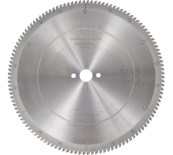 Изображение товара Диск пильный по ПВХ и алюминию HM (400х3.6х32 мм; Z=120; NEG) CUT2 20335