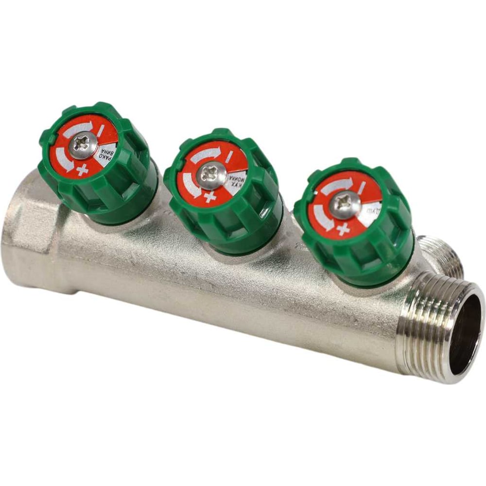 Изображение товара Коллектор латунный SantechSystems 3 выхода 1/2 дюйма с межосевым расстоянием 36 мм