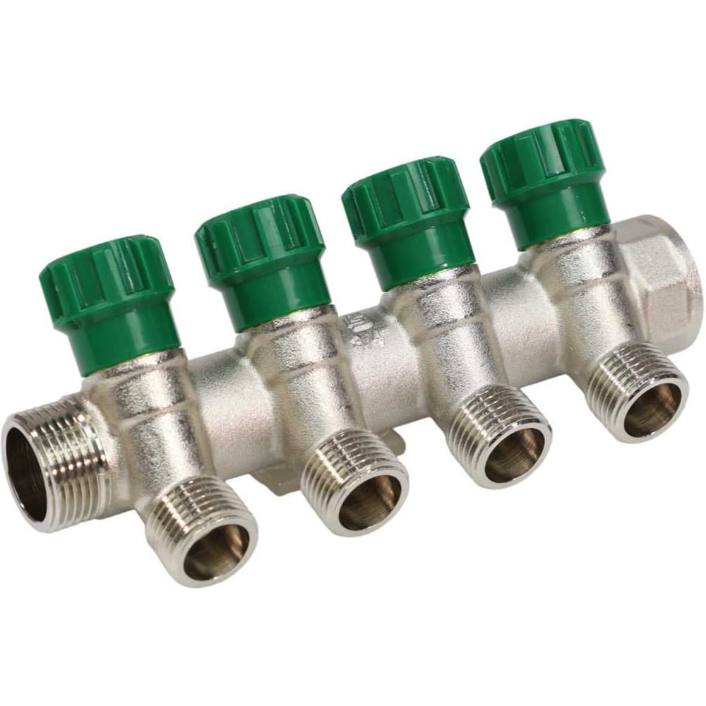 Изображение товара Коллектор лат клап рег SantechSystems 3/4 4 выхода под плоское уплотнение 1/2 н/р