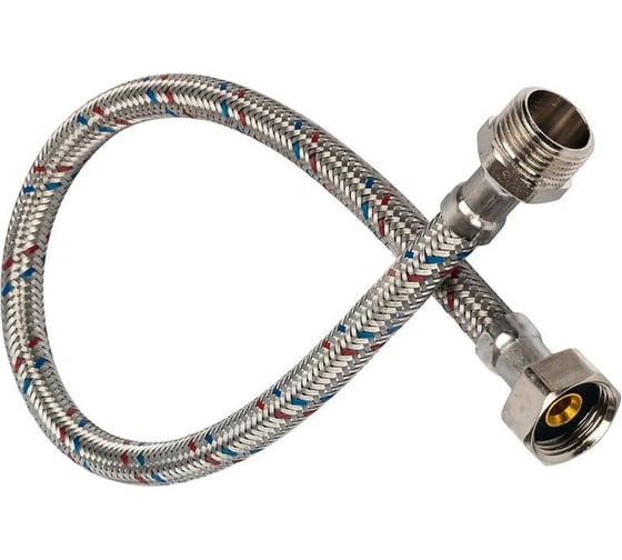 Изображение товара Гибкая подводка для воды Millennium из нержавеющей стали, 1/2 гайка/штуцер, 60 см PVFM12060