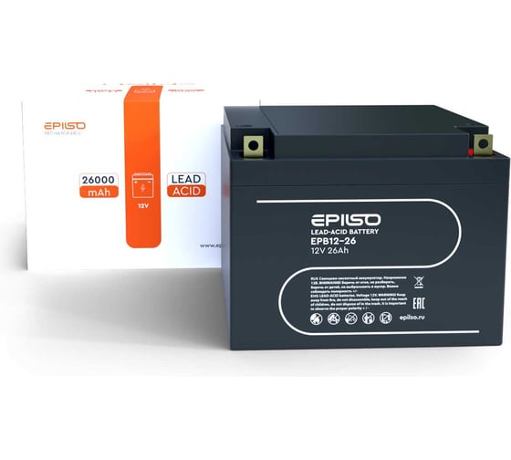 Изображение товара Свинцово-кислотный аккумулятор 12V 26Ah Epilso EPB12-26