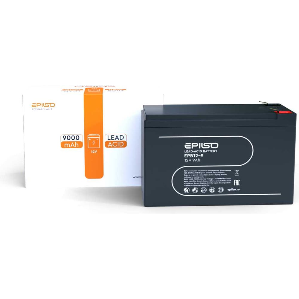 Изображение товара 12V 12Ah Свинцово-кислотный аккумулятор Epilso EPB12-12 AGM