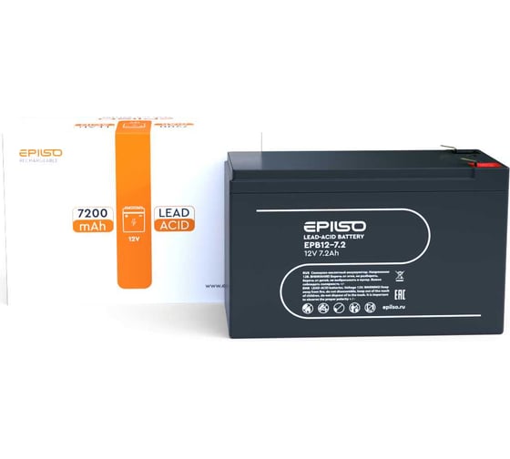 Изображение товара Аккумулятор 12V 7.2Ah Epilso свинцово-кислотный EPB12-7.2