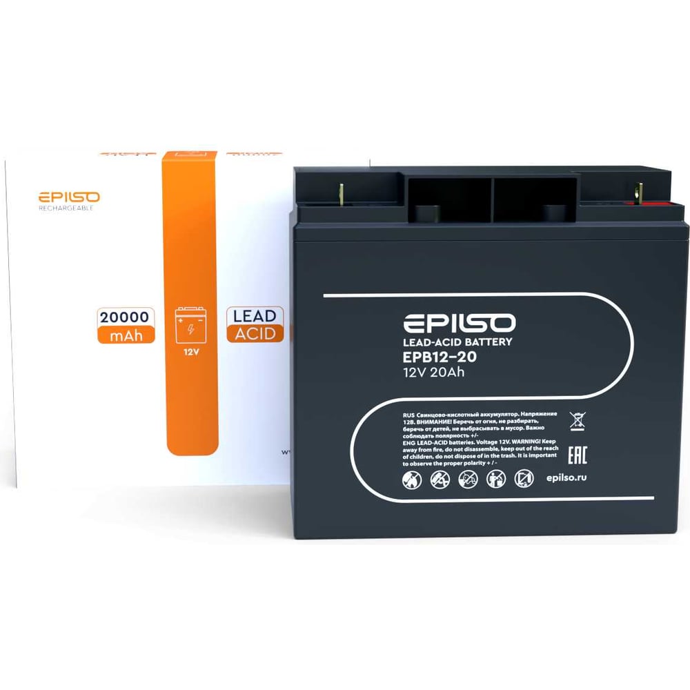 Изображение товара Свинцово-кислотный аккумулятор 12V 20Ah Epilso EPB12-20