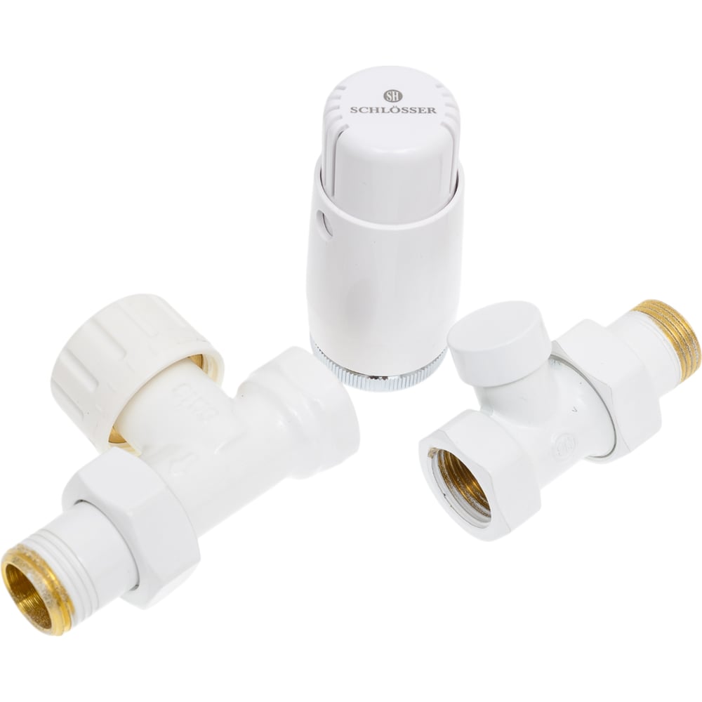 Комплект проходной SCHLOSSER DN15 GZ1/2xGW1/2 с головкой Мини M30x1.5, белый 602200057