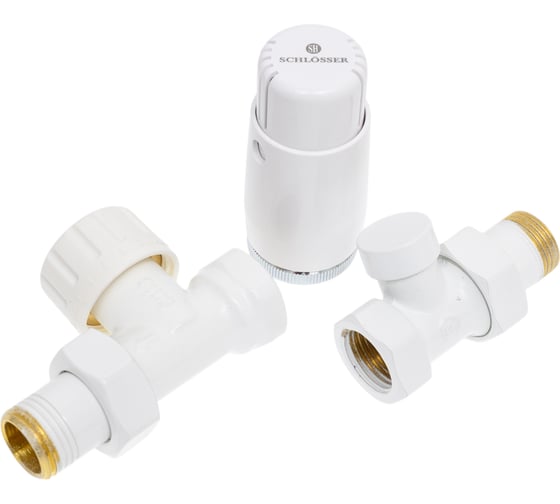 Изображение товара Комплект проходной SCHLOSSER DN15 GZ1/2xGW1/2 с головкой Мини M30x1.5, белый 602200057