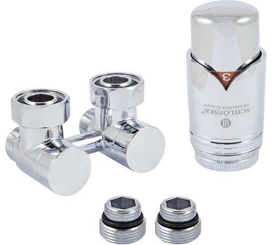 Изображение товара Комплект эксклюзивного узла подключения SCHLOSSER 50 мм 3/4xМ22x1,5 проходной с головкой, хром 601000025