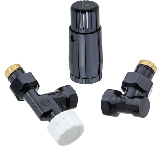 Изображение товара Комплект аксиальный SCHLOSSER DN15 GZ1/2хGW1/2 черный с головкой Мини M30х1.5 602200126 Ral 9005