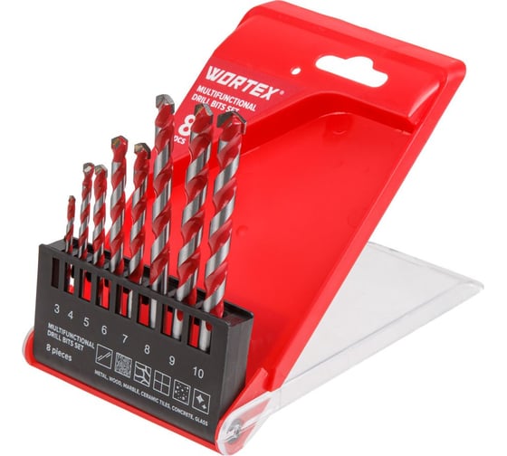 Изображение товара Набор сверл универсальных 8 шт WORTEX 1335679