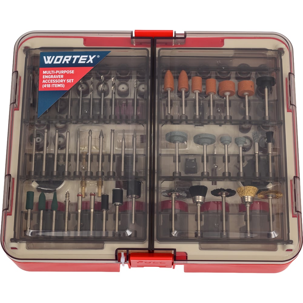 Изображение товара Универсальный набор аксессуаров для гравера 418 предметов WORTEX
