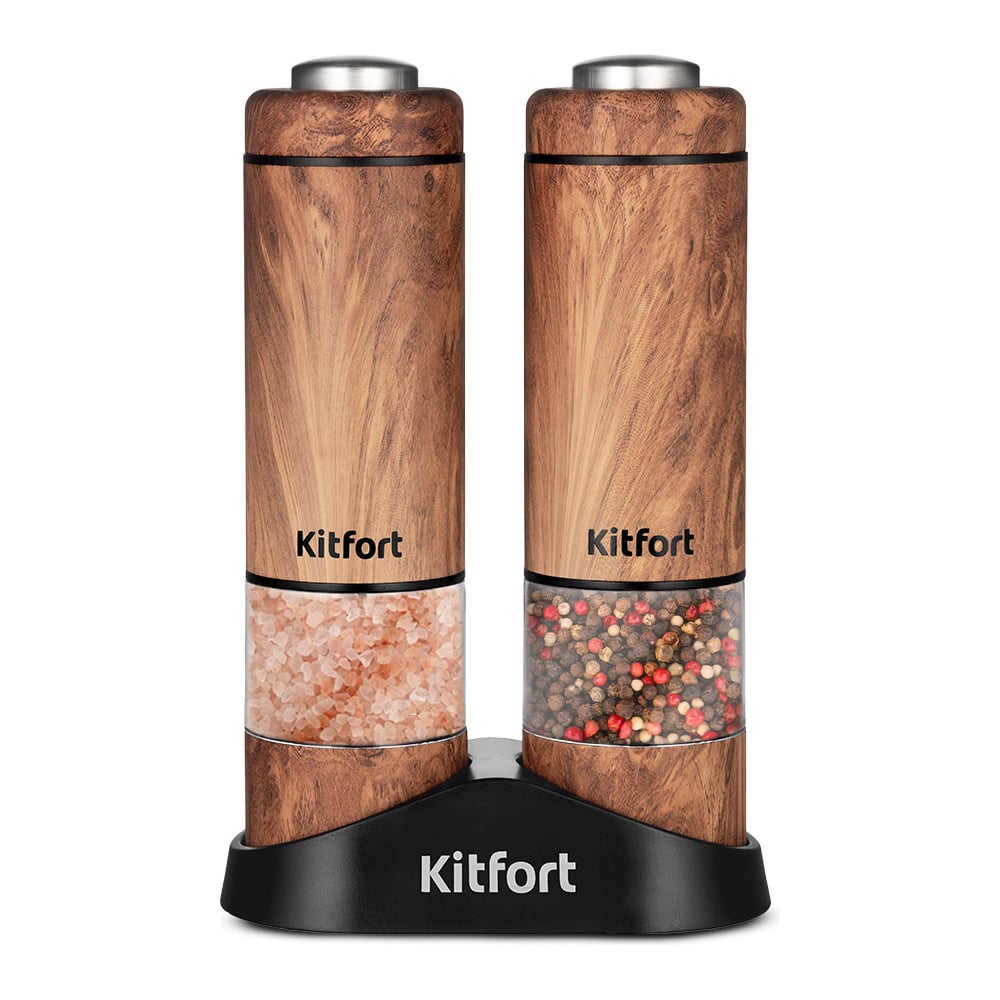 Изображение товара Автоматические мельницы для соли и перца KITFORT КТ-6384 - электрическая, коричневая