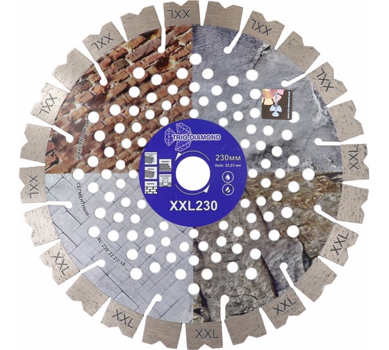 Изображение товара Диск алмазный отрезной TRIO-DIAMOND сегментный 230x22.23x18 XXL, XXL230