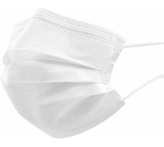Изображение товара Маски одноразовые медицинские ОФИСМАГ комплект 50 шт., 3-х слойные, белые, LATIO фильтр Смс 631493