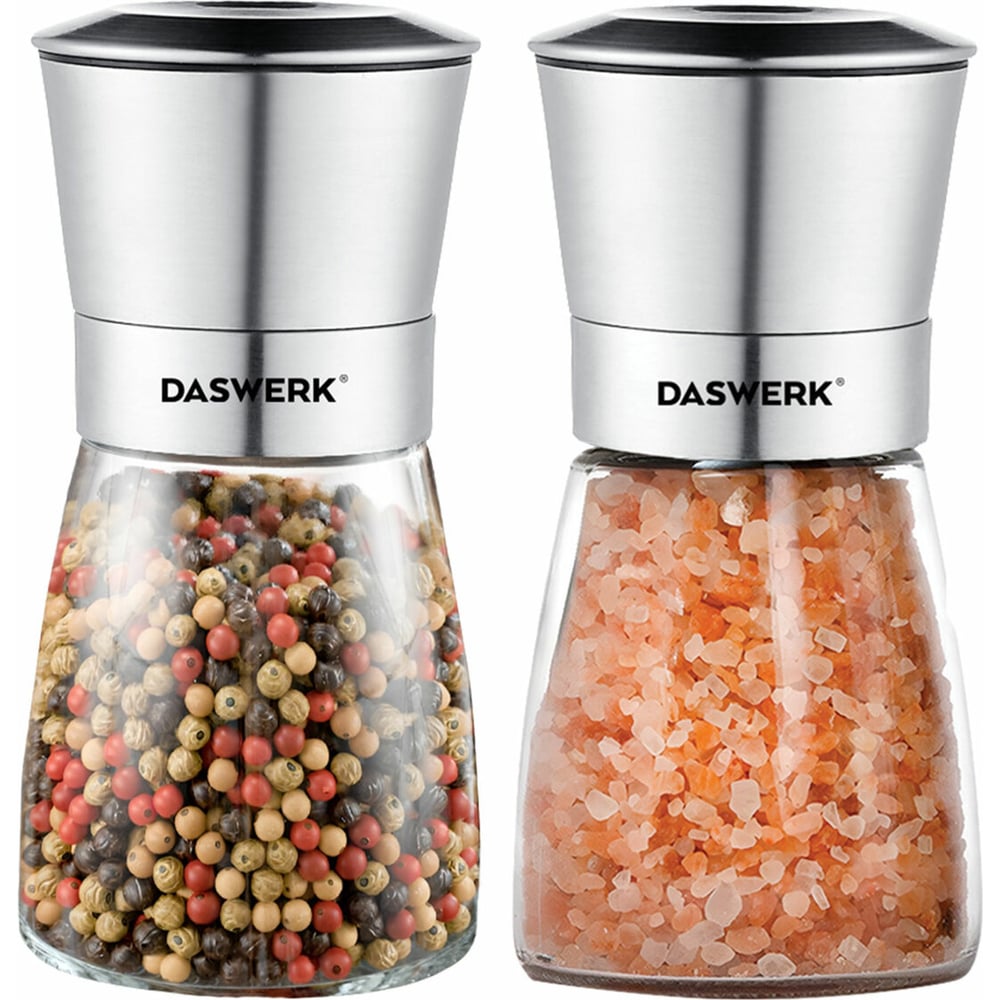 Изображение товара Механические ручные мельницы для соли и перца DASWERK набор 2 шт., нержавеющая сталь, 456628