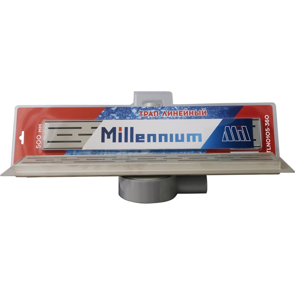 Линейный трап Millennium 50 см для душа из нержавеющей стали с сухим поворотным гидрозатвором TLN0105-360 УТ000044744