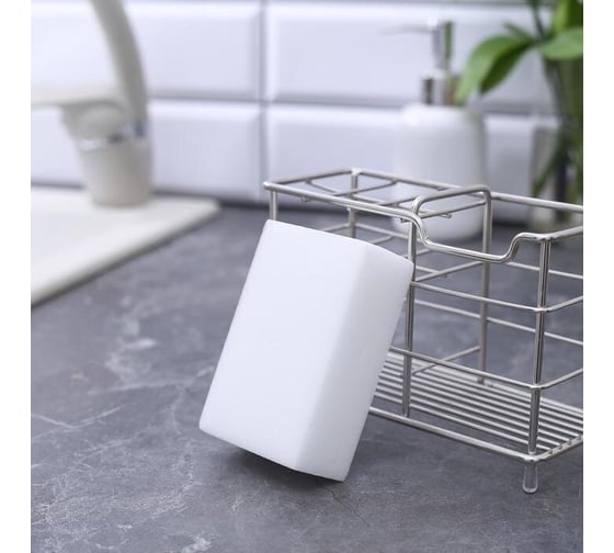 Изображение товара Меламиновая губка для удаления пятен Доляна 9х6х3.5 см 643591