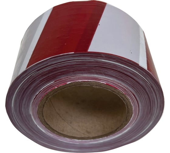 Изображение товара Лента оградительная сигнальная ОФИСМАГ красно-белая 75 мм х 250 м, Стандарт, полиэтилен 700240