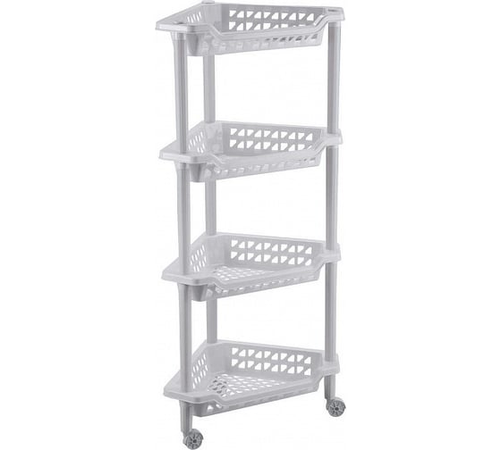 Изображение товара Угловая этажерка Бытпласт Тереза 4 полки 400х270х840 мм светло-серый 431242130