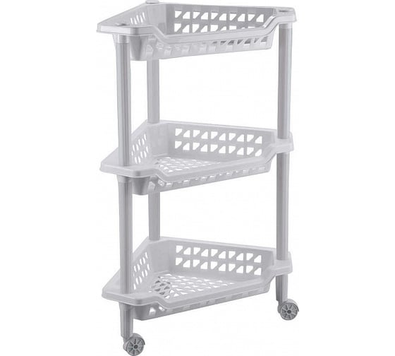 Изображение товара Угловая этажерка Бытпласт Тереза 3 полки 400х270х610 мм светло-серый 431242030