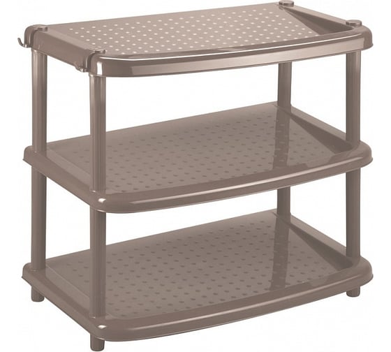 Изображение товара Этажерка для обуви Бытпласт Паола 3 Полки 490х310х545 мм коричневый 431240314