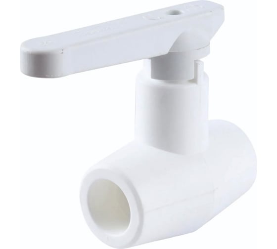 Изображение товара Кран шаровый полипропиленовый 20 мм под штукатурку, скрытого монтажа, белый — для перекрытия воды в системах отопления и водоснабжения Millennium 3M42-vlb-200002
