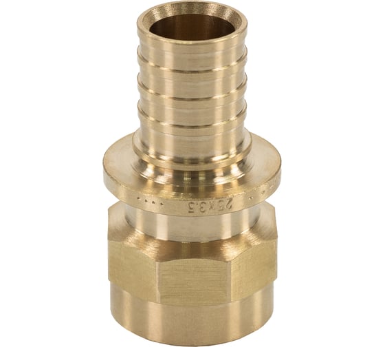 Изображение товара Муфта аксиальная 25×3,5 мм – ¾" с внутренней резьбой для труб из сшитого полиэтилена PEX-A / PEX-B — латунный фитинг для систем отопления и водоснабжения Millennium MSPF2534