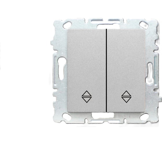 Изображение товара Выключатель Metronex Electric Roma Silver двухклавишный реверсивный без рамки FVK010117SRM