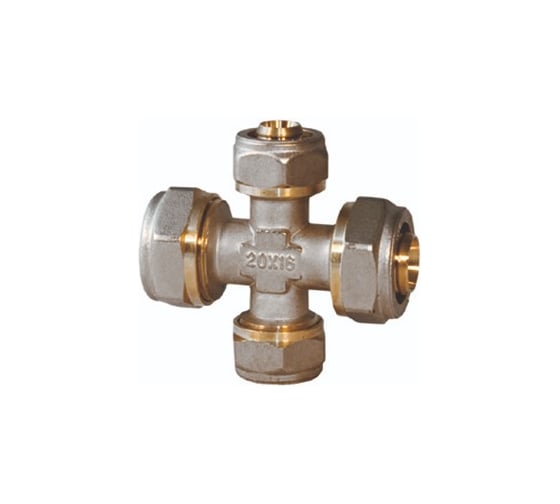 Изображение товара Крестовина обжимная Millennium для металлопластиковых труб 20мм х 20мм х 20мм х 20мм MKS2020