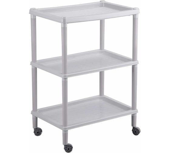 Изображение товара Этажерка Бытпласт Флавия 3 полки, 420х290х610 мм, светло-серый 431241030