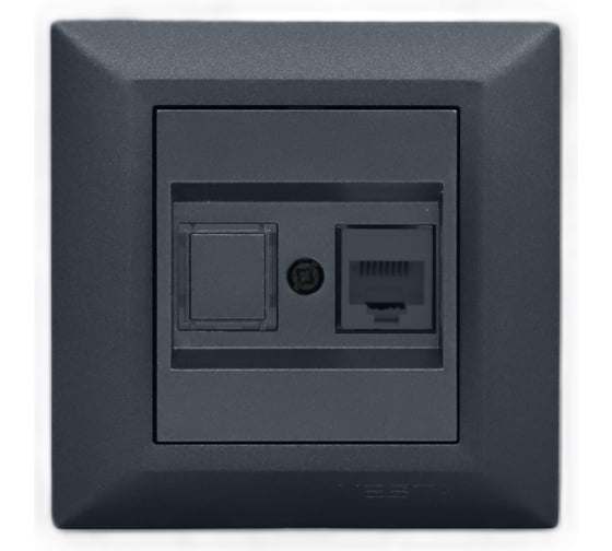 Изображение товара Розетка Metronex Electric Roma Grafit для сетевого кабеля LAN FRZ00010123GRA