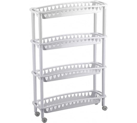 Изображение товара Узкая этажерка Бытпласт Джулия 4 полки, 590х180х730 мм, светло-серый 431241430