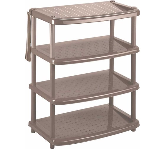 Изображение товара Этажерка для обуви Бытпласт Паола 4 полки, 490х310х780 мм, коричневый 431240014