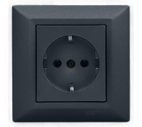 Изображение товара Розетка Metronex Electric Roma Grafit одинарная с заземлением FRZ00010101GRA